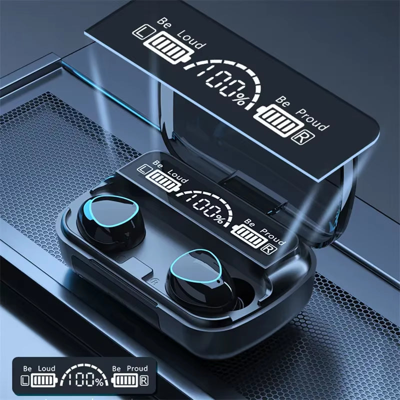 M10 TWS Bluetooth Headphones 3500Mah Charging Box Wireless Earphones with Microphone 9D Stereo Sports Waterproof Earbuds Headset