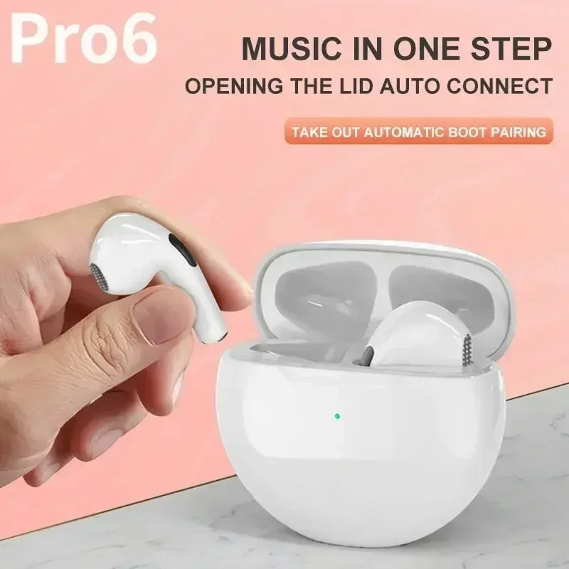 Air Pro 6 TWS Wireless Headphones with Mic Fone Bluetooth Earphones Sport Running Headset for Apple Iphone Xiaomi Pro6 Earbuds