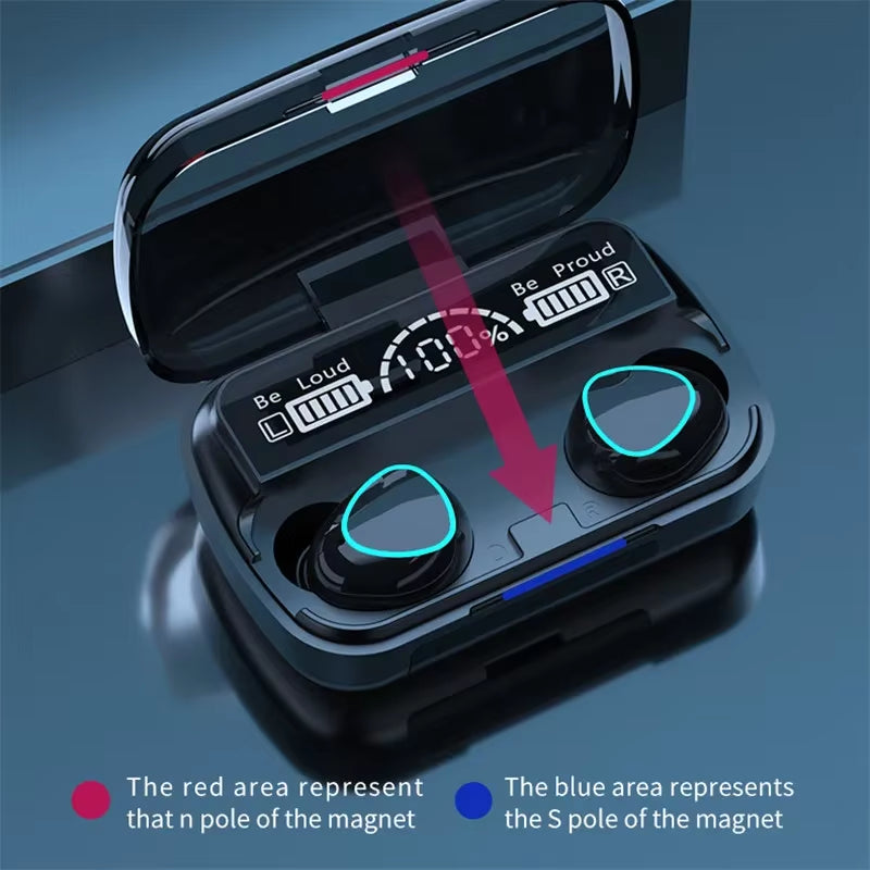 M10 TWS Bluetooth Headphones 3500Mah Charging Box Wireless Earphones with Microphone 9D Stereo Sports Waterproof Earbuds Headset