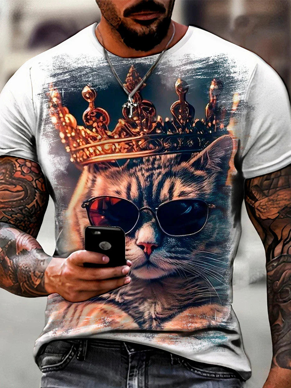 Oversized Cartoon Animal Short Sleeve