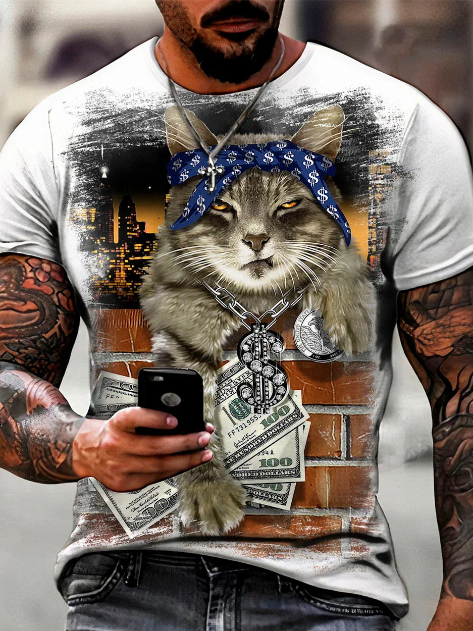 Oversized Cartoon Animal Short Sleeve